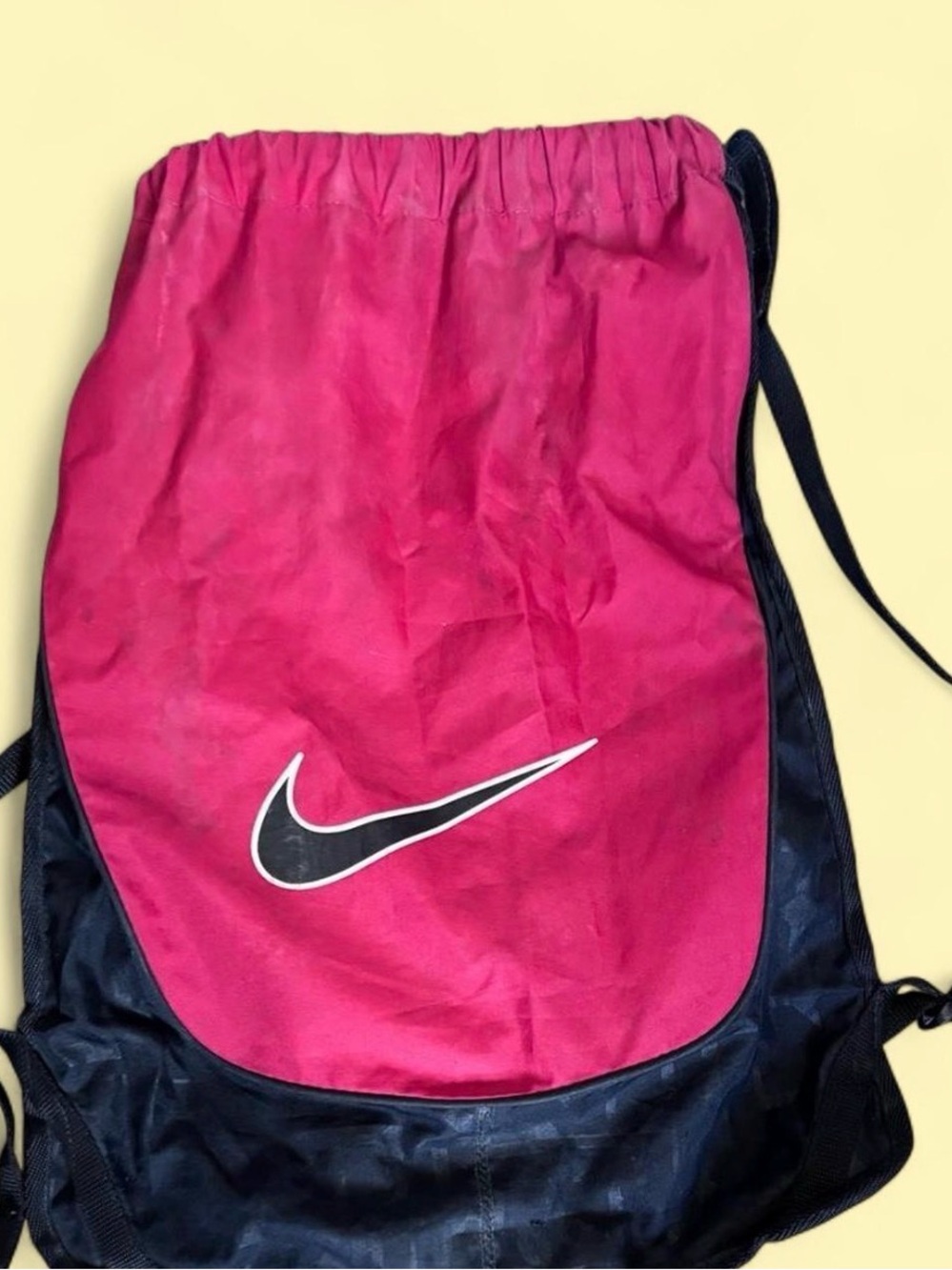 Nike Pink and Black Drawstring Sports Backpack